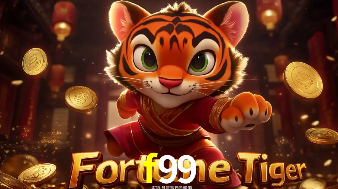O carismático mascote do jogo de slot Fortune Tiger, um tigre fofo em pose de artes marciais, pronto para trazer sorte e multiplicadores de ganhos no cassino online f99.