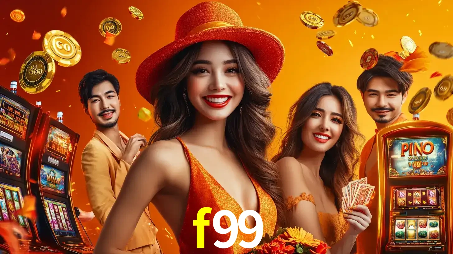 Grupo de amigos asiáticos sorrindo e se divertindo com máquinas de caça-níqueis em um ambiente festivo, celebrando suas vitórias nos jogos de cassino do f99.