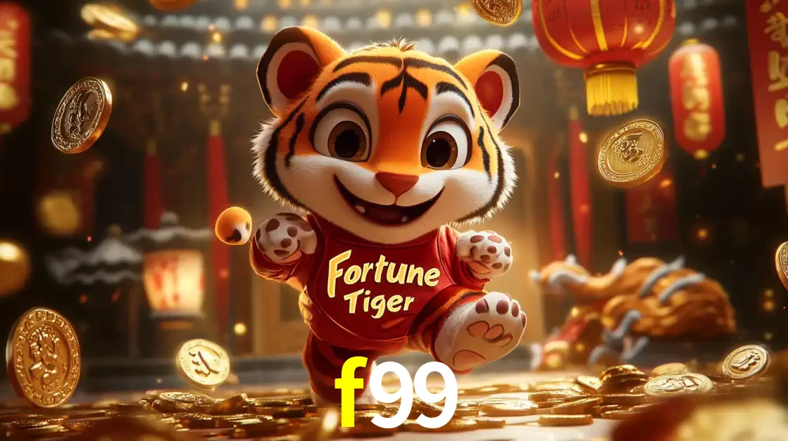 O alegre personagem do Fortune Tiger correndo sobre um caminho de moedas de ouro, simbolizando os grandes prêmios e a diversão do popular jogo de slot do f99.